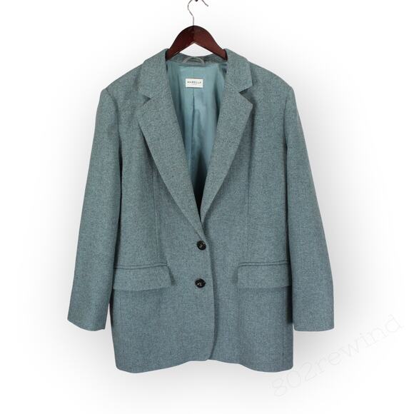 US12 Italy48 MarellaSport Blazer Wool Herringbone Oversize Menswear Water Garden - Picture 15 of 16